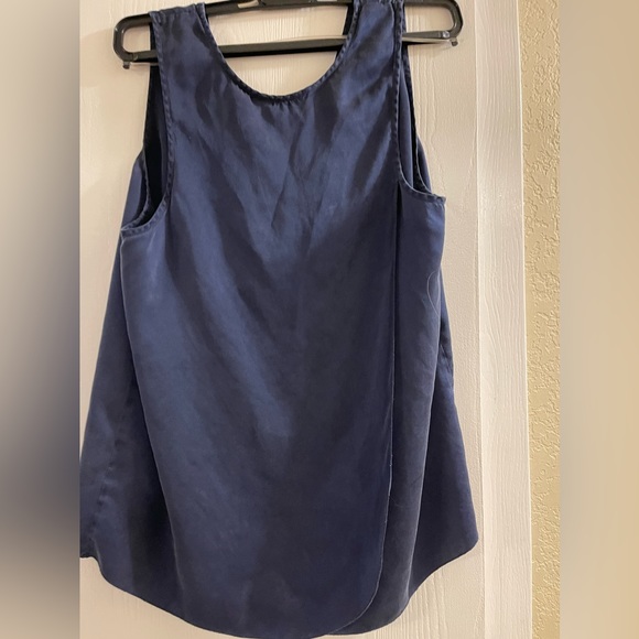 Lunya Washable 100% Silk Tank and Pull-on Shorts Pajama Set dark blue Size Large - Picture 8 of 11